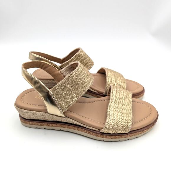 Easy Spirit Susana Slingback Wedge Sandals Women's Gold Size US8M EU38.5 - Picture 3 of 12